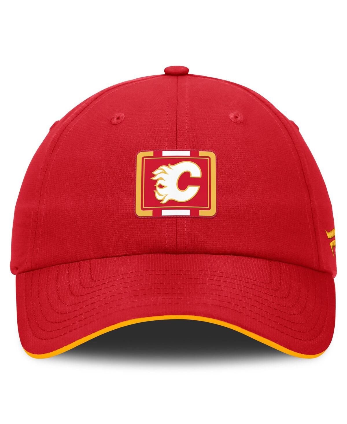 Fanatics Men's Red/gold Calgary Flames Authentic Pro Ripstop Adjustable Hat In Multi