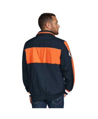 Men's Navy/Orange Chicago Bears Gael Lightweight Half-Zip Pullover Hoodie Jacket