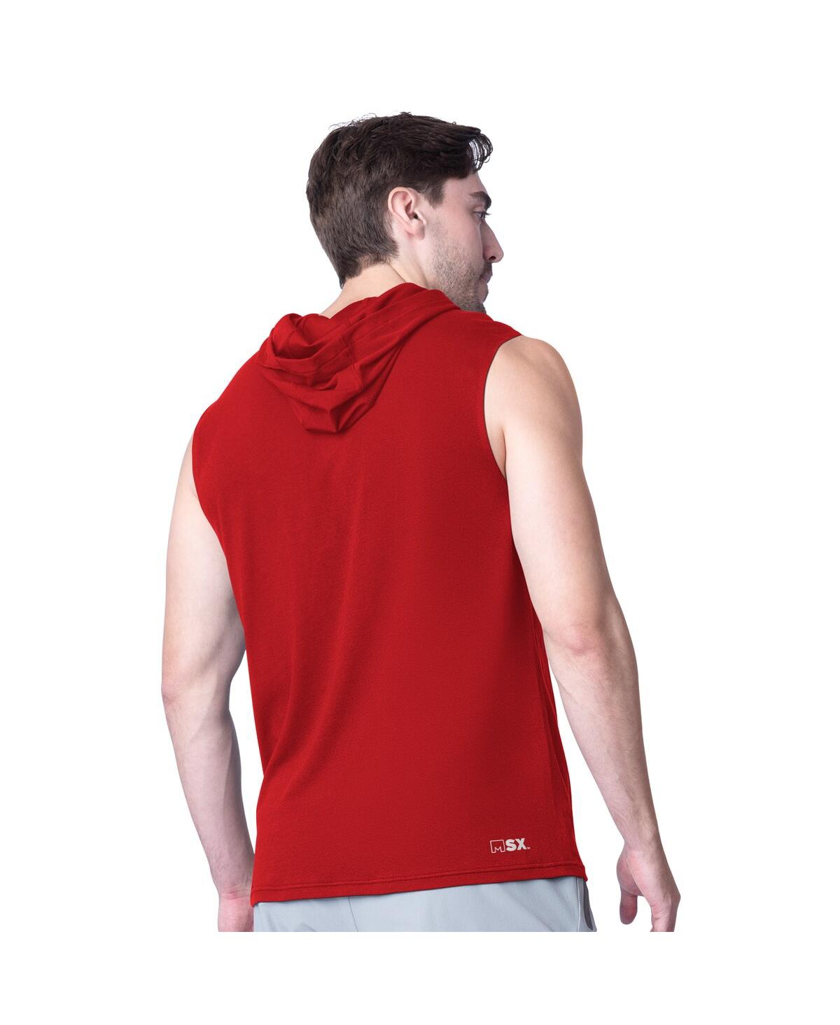 Msx By Michael Strahan Men's Red Kansas City Chiefs Action Sleeveless Pullover Hoodie In Red