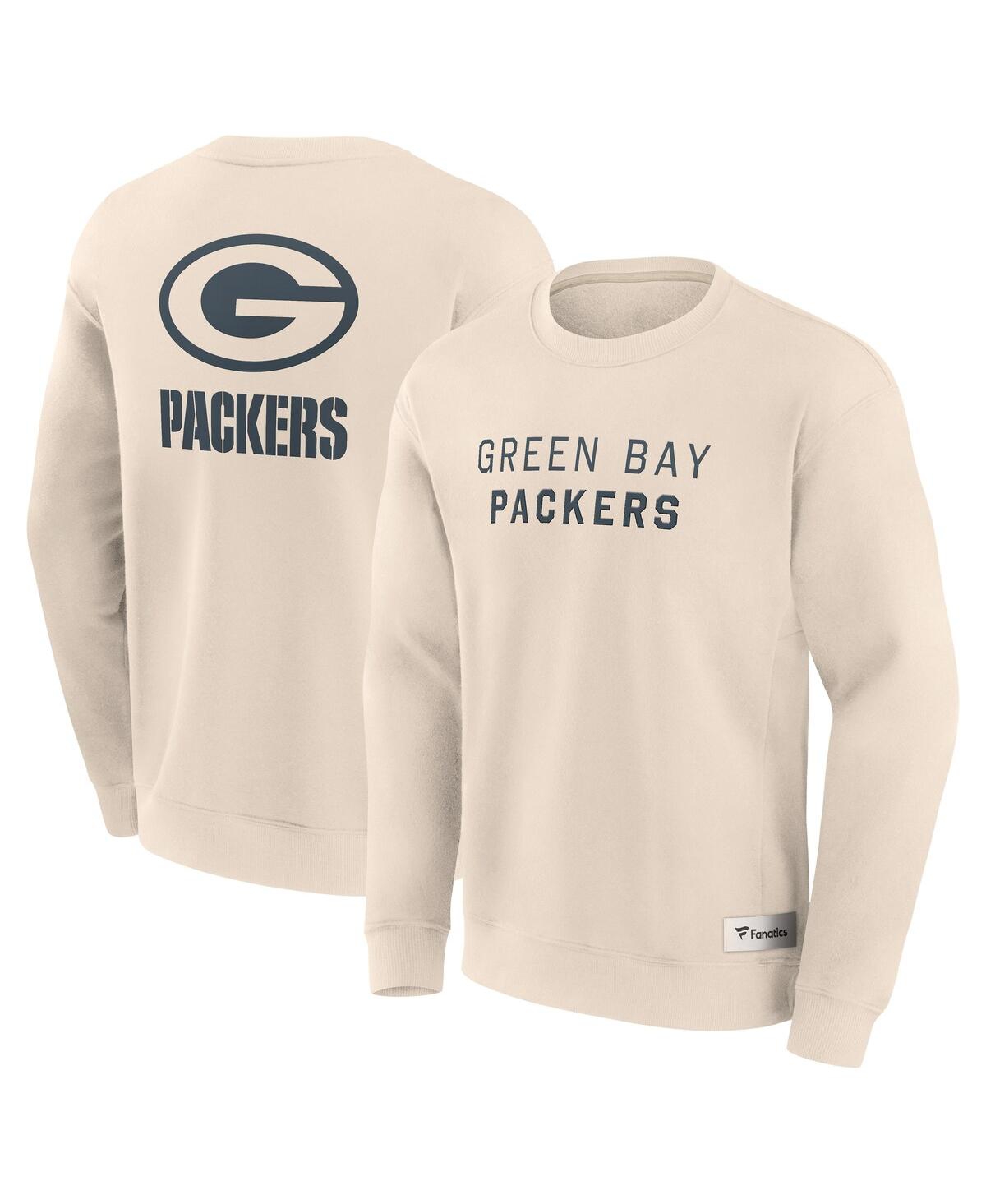 Men's Cream Green Bay Packers Elements Future Ground Lettering Pullover Sweatshirt - Cream