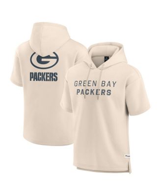 Fanatics - Men's Cream Green Bay Packers Elements Future Ground Lettering Short Sleeve Pullover Hoodie