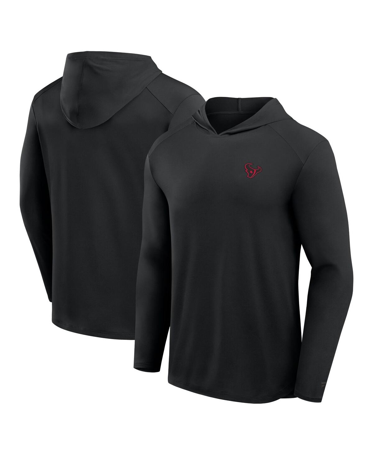 Men's Black Houston Texans Front Office Power Mono Long Sleeve Hoodie T-Shirt - Black