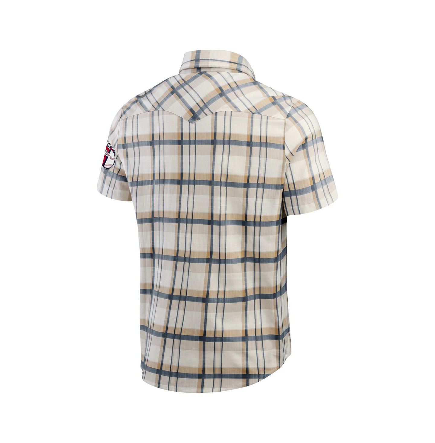 Мужская рубашка Fanatics Darius Rucker Collection by Navy Cleveland Guardians Plaid Full-Snap — фото 3
