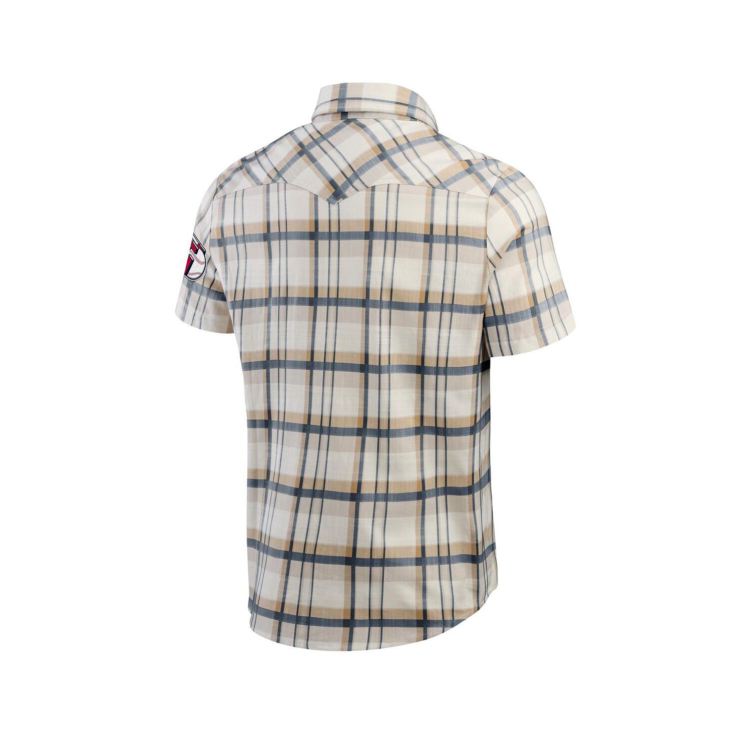 Darius Rucker Collection by Men's Navy Cleveland Guardians Plaid Full-Snap Shirt
