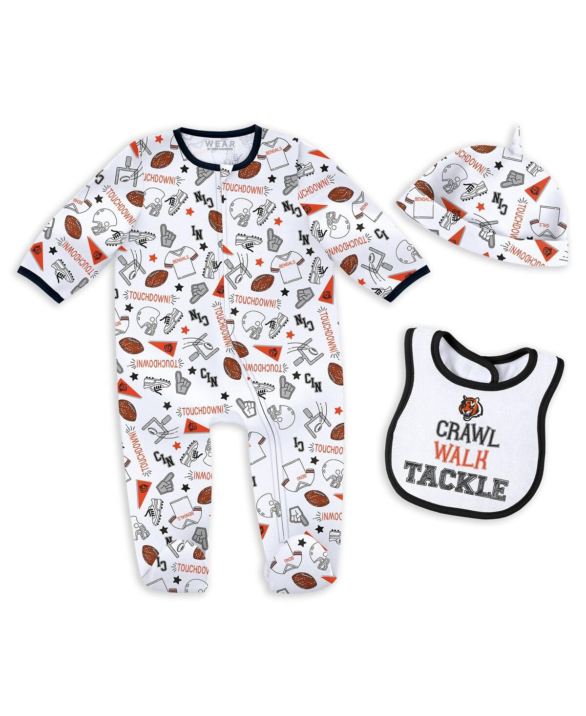 Wear By Erin Andrews Baby Boys And Girls Chicago Bears Sleep Play Set In White