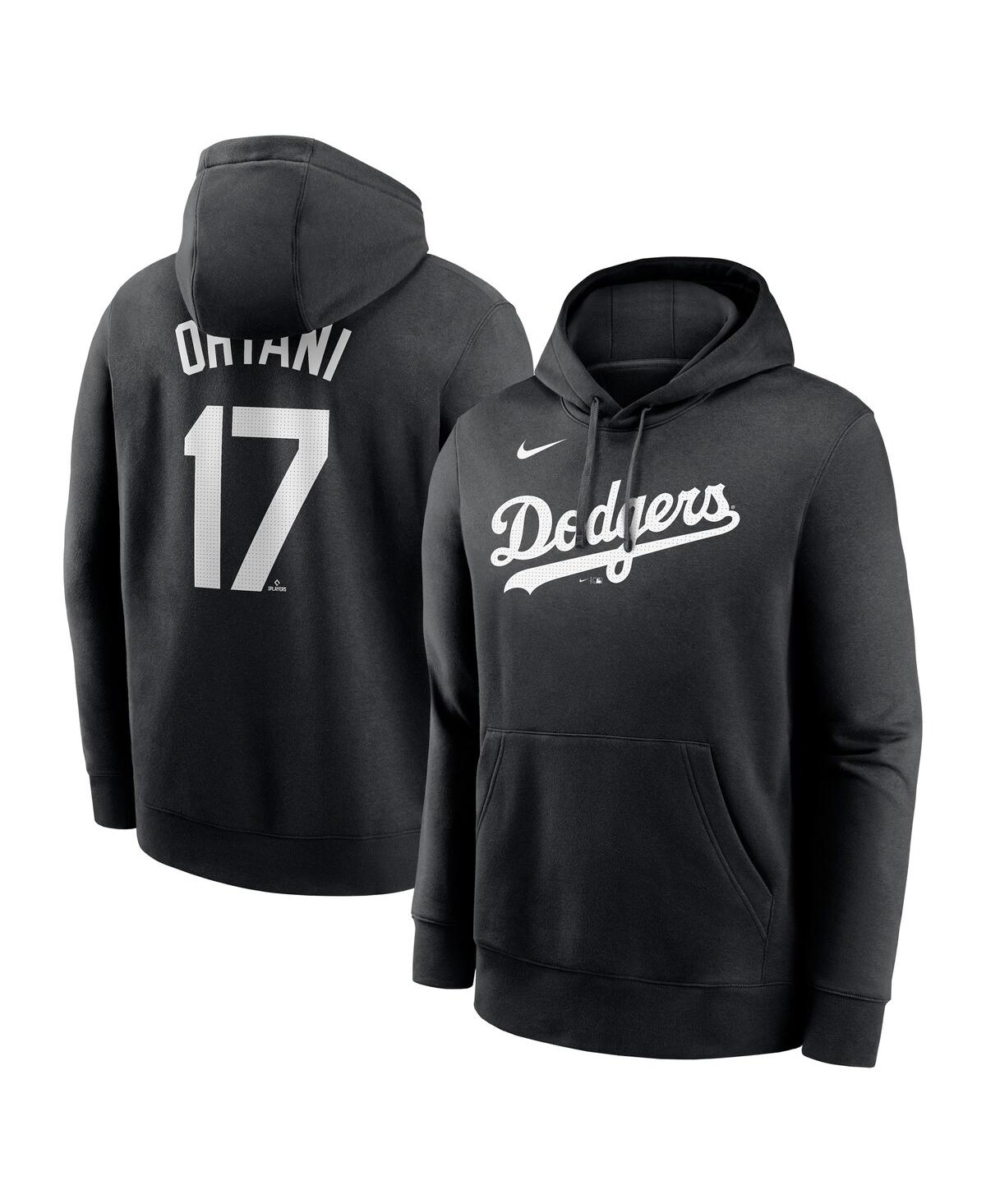 Men's Shohei Ohtani Black Los Angeles Dodgers Player Name Number Club Fleece Pullover Hoodie - Black