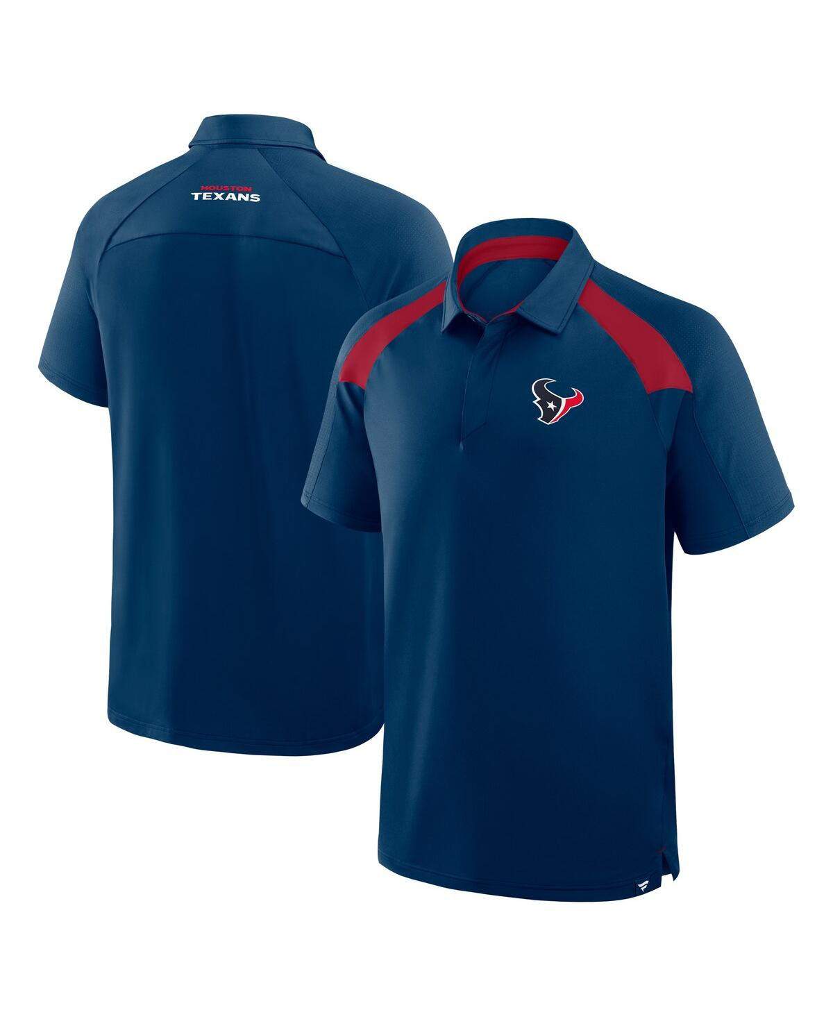 Men's Navy Houston Texans Back Around Raglan Polo Shirt - Navy