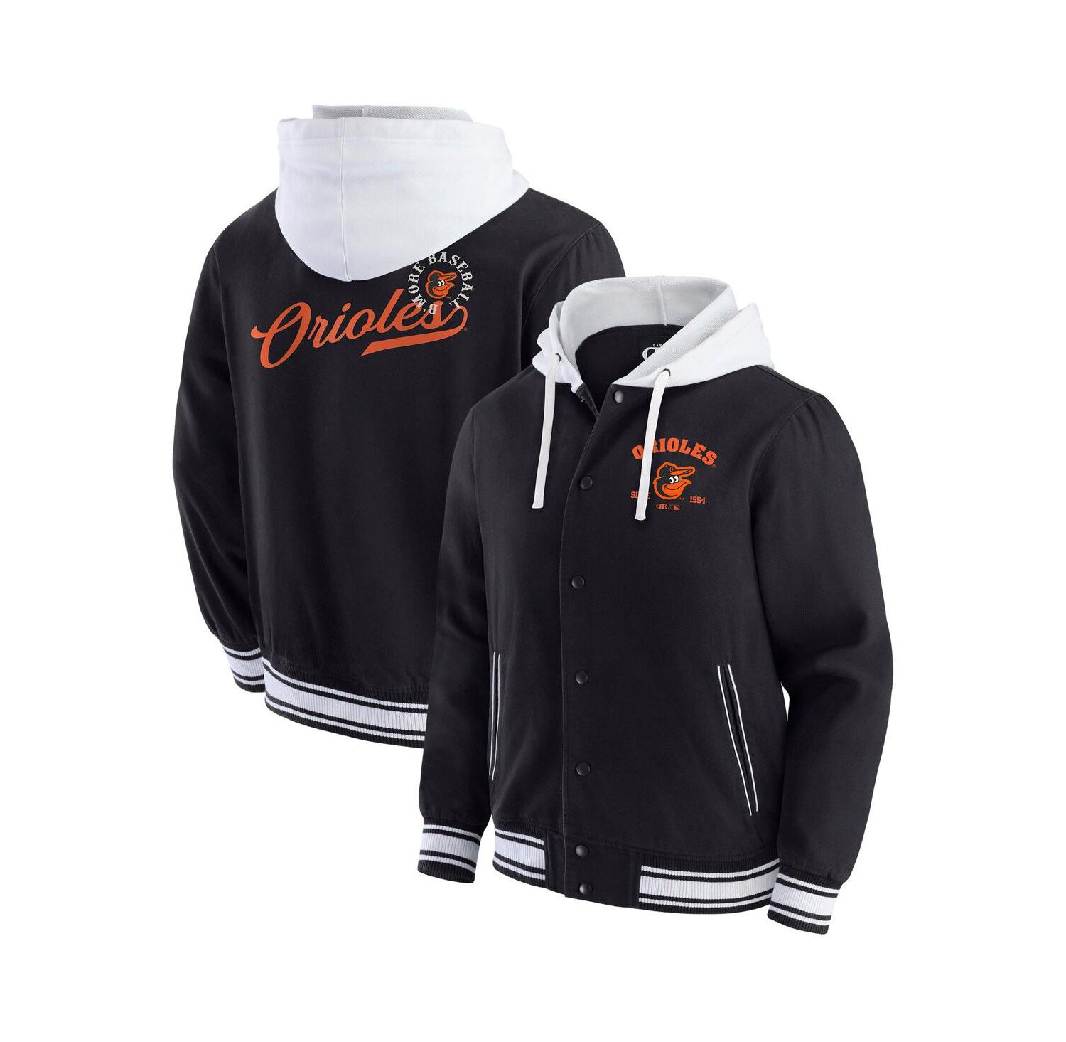 Men's Black Baltimore Orioles Full-Snap Hooded Jacket