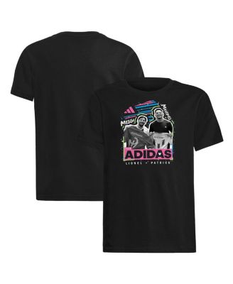adidas - Big Boys and Girls Lionel Messi x Patrick Mahomes Black Sport Jersey Swap T-Shirt