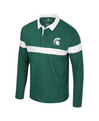 Men's Green Michigan State Spartans Too Cool For School Long Sleeve Polo Shirt