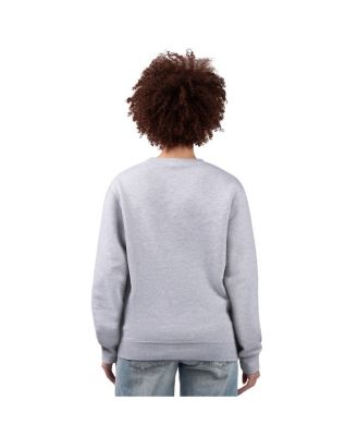 Women's Heather Gray Los Angeles Dodgers Team Logo Fleece Pullover Sweatshirt