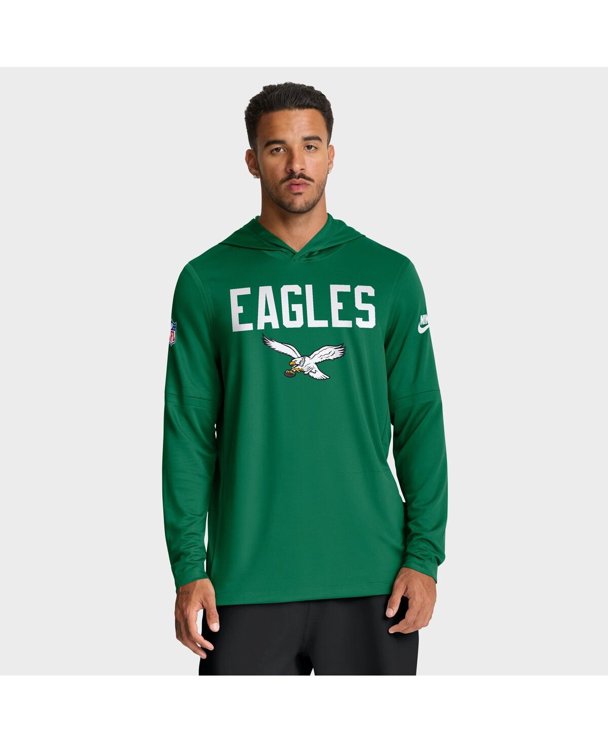 Nike Green Philadelphia Eagles Alt Pack Pass Accuracy Performance Long Sleeve Hoodie T-shirt In Green