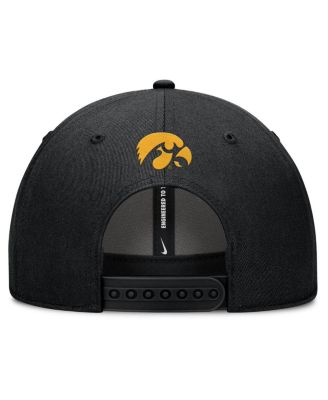 Men's Black Iowa Hawkeyes Slanted Primetime Rise Performance Adjustable Hat