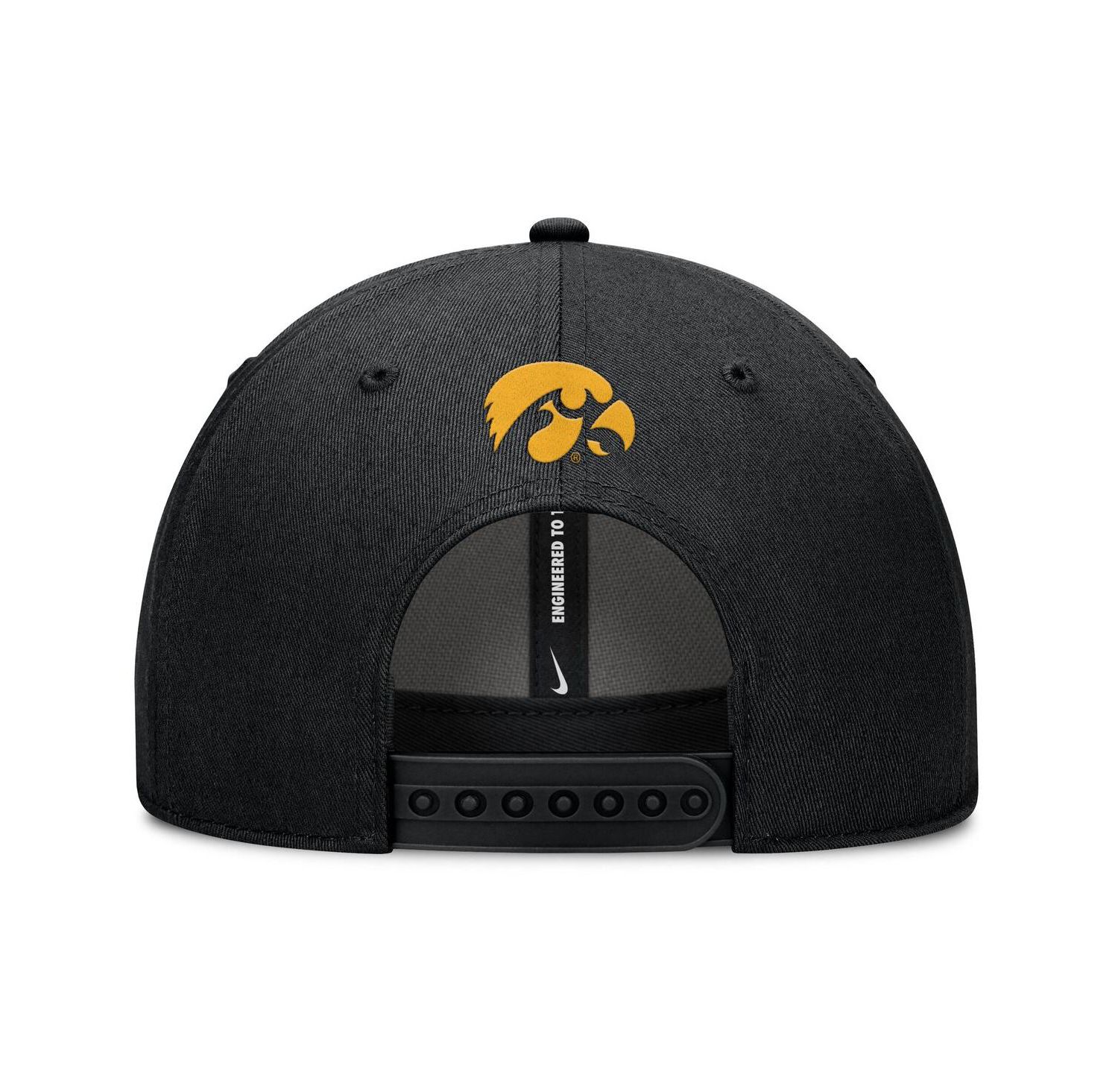 Men's Black Iowa Hawkeyes Slanted Primetime Rise Performance Adjustable Hat