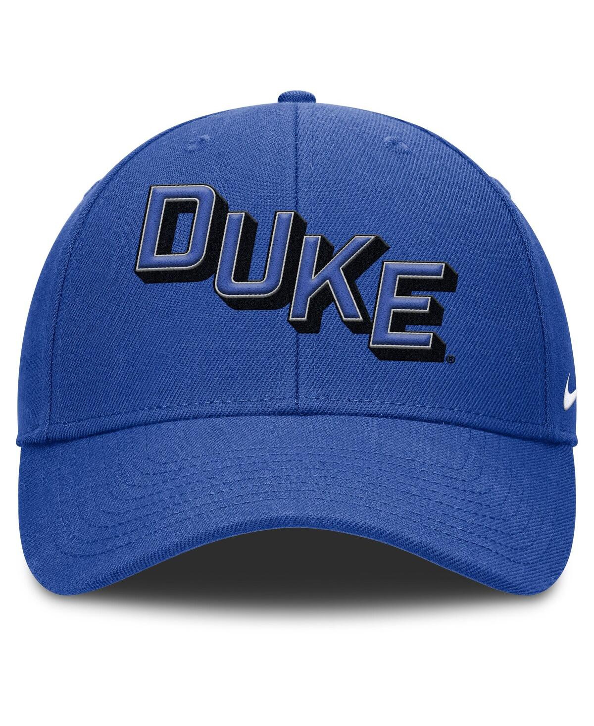 Nike Royal Duke Blue Devils Slanted Primetime Rise Performance Adjustable Hat In Blue