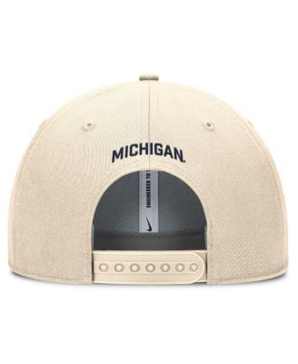 Men's Natural Michigan Wolverines Rise Primetime Performance Trucker Adjustable Hat