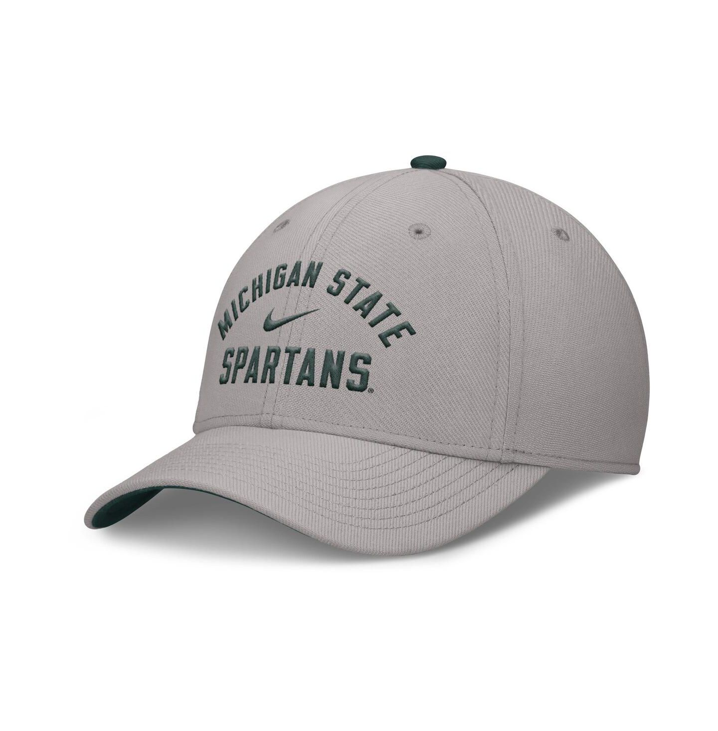 Мужская кепка Nike Gray Michigan State Spartans Rise Prep Performance Flex Hat — фото 1