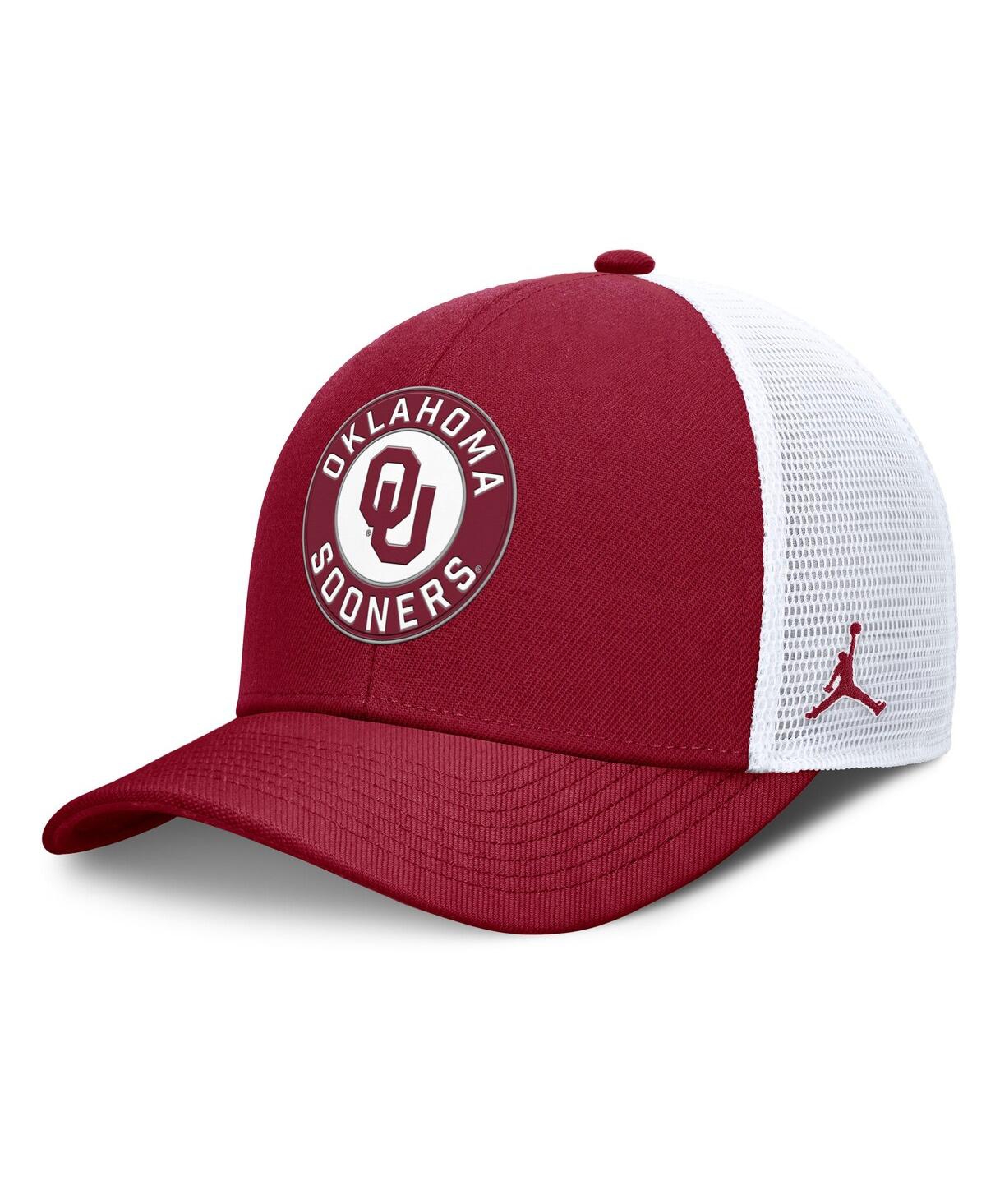 Men's Crimson/White Oklahoma Sooners Rise Primetime Performance Trucker Adjustable Hat - Crimson, White