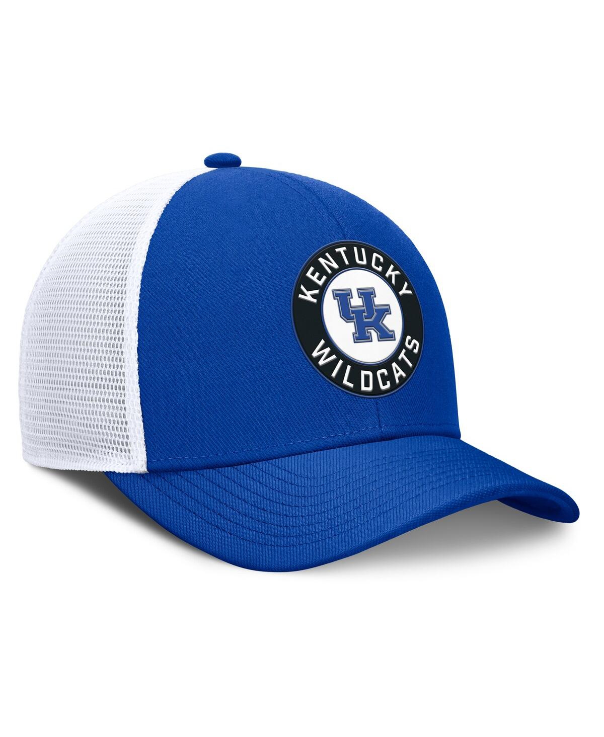 Nike Men's Royal/white Kentucky Wildcats Rise Primetime Performance Trucker Adjustable Hat In Multi
