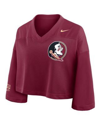 Women's Garnet Florida State Seminoles Cropped Mesh Fashion Jersey
