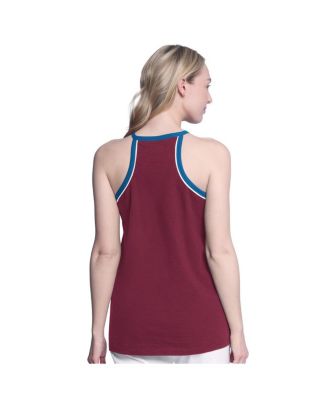 Women's Burgundy Colorado Avalanche Curveball Racerback Scoop Neck Slub Tank Top