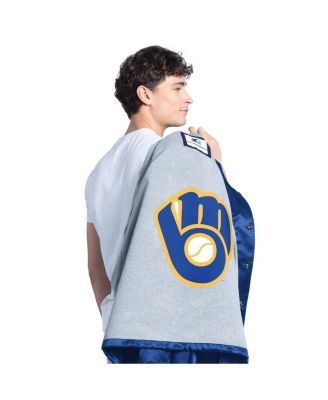 Men's Royal Milwaukee Brewers Cooperstown Collection Point Man Full-Snap Coaches Jacket