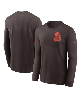 Nike - Men's Brown Cleveland Browns Sideline Performance Long Sleeve T-Shirt