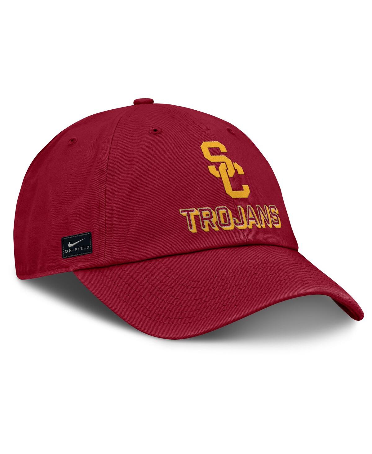 Nike Men's Cardinal Usc Trojans 2025 On-field Club Adjustable Hat In Red