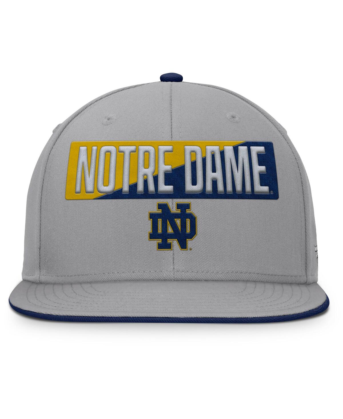 Fanatics Men's Gray Notre Dame Fighting Irish Duo Snapback Hat In Gray
