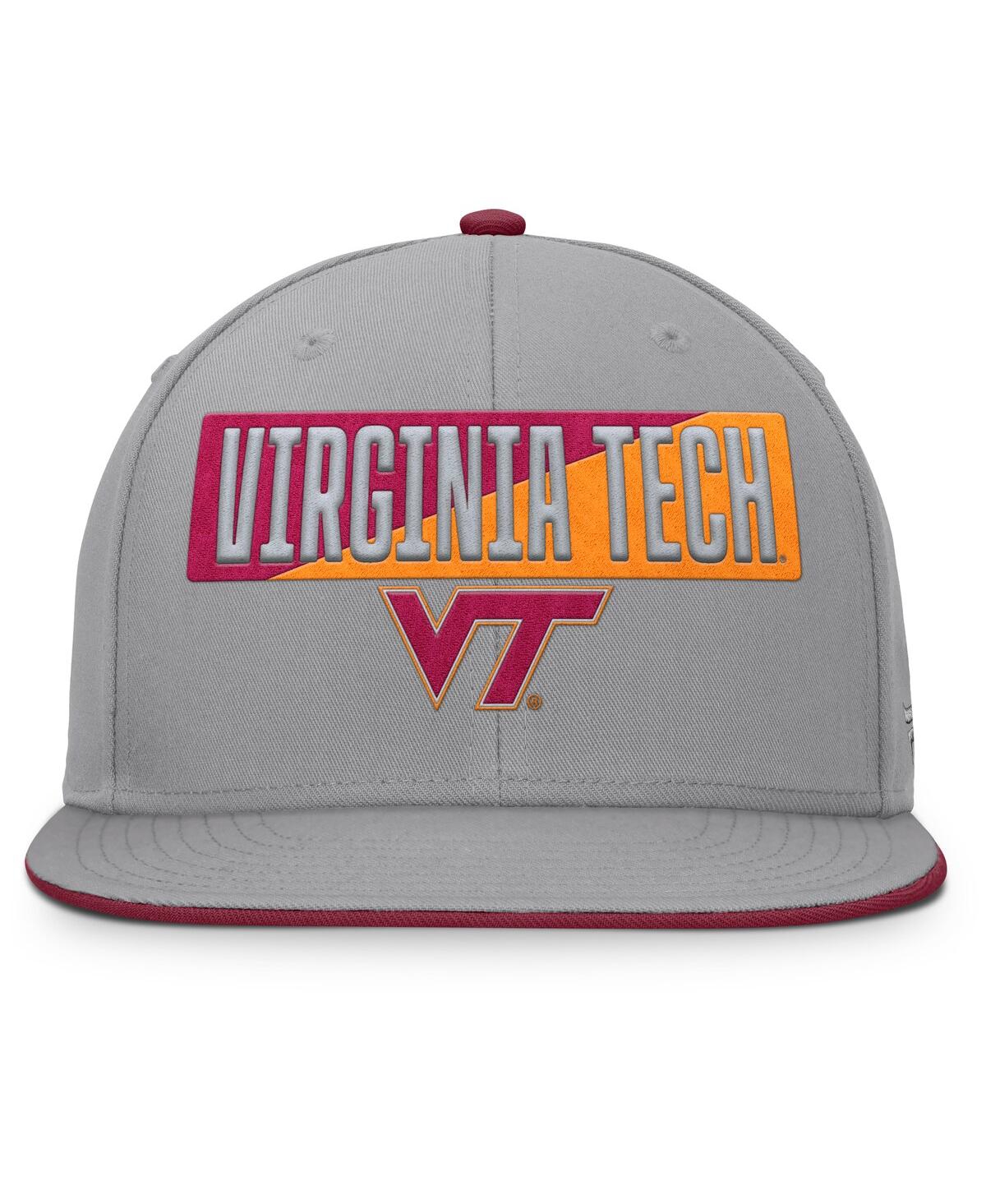 Fanatics Men's Gray Virginia Tech Hokies Duo Snapback Hat In Gray