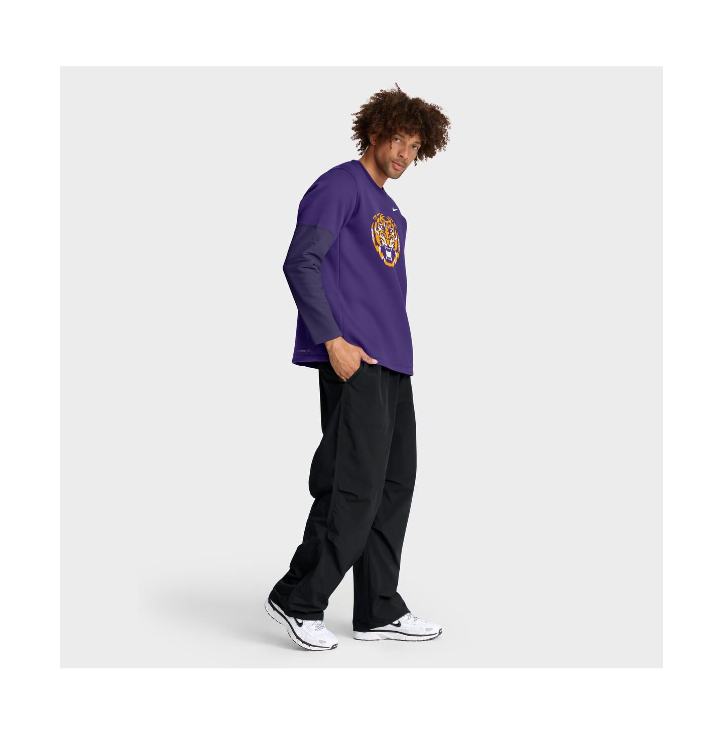 Мужская футболка Nike Purple LSU Tigers 2025 Sideline Coach Performance Long Sleeve — фото 3