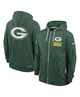 Nike - Men's Green Green Bay Packers Sideline Utility Player Performance Full-Zip Hoodie