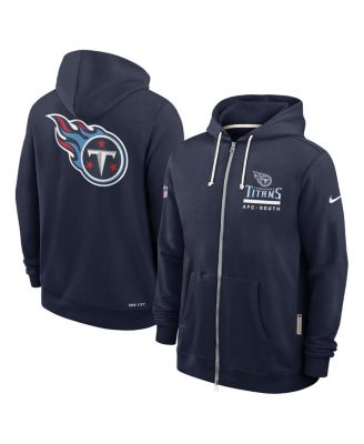 Nike - Men's Navy Tennessee Titans Sideline Utility Player Performance Full-Zip Hoodie