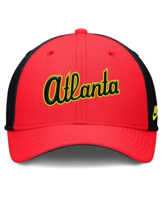 Men's Crimson/Black Atlanta Braves Neon 90s Rise Swoosh Flex Hat