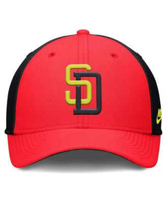Men's Crimson/Black San Diego Padres Neon 90s Rise Swoosh Flex Hat
