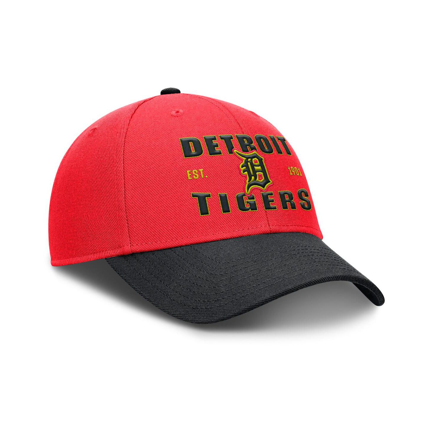 Мужская кепка Nike Crimson/Black Detroit Tigers Neon 90s Rise Adjustable Hat — фото 3