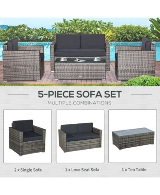 4-Piece Rat Furniture Set, Chairs, Loveseat, and Table,