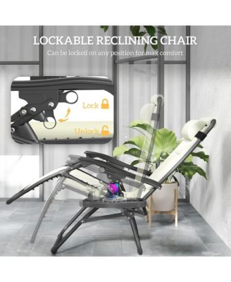Zero Gravity Lounge Chair Set Padded Outdoor Recliner Chair