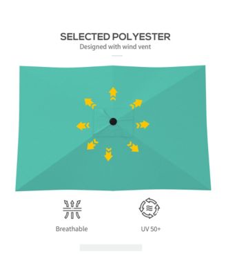 6.5' x 10' Outdoor Patio Umbrella with Crank Handle,