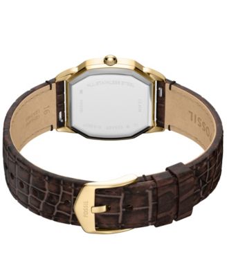 Women's Harlow Three-Hand Brown Croco Leather Watch, 27mm