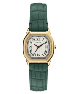 Fossil Women's Harlow Three-Hand Green Croco Leather Watch, 27mm