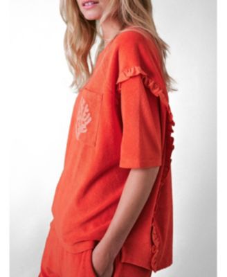 Women's Sea Coral Terry Frill Top