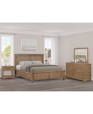 Furniture - Alverton 3 Pc. King Cane Storage Set (Bed, Dresser & 1-Drawer Nightstand)