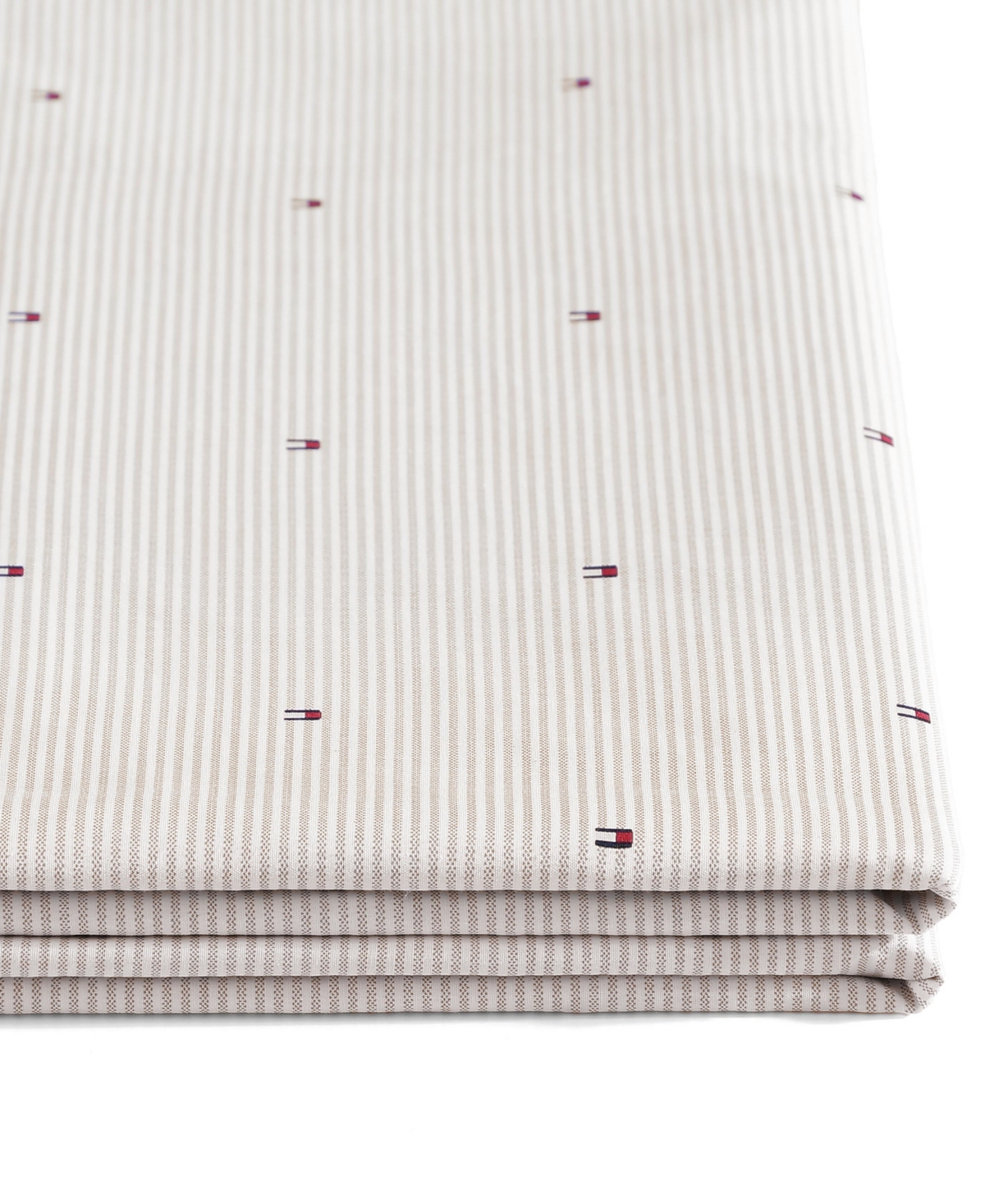 Tommy Hilfiger Ithaca Flag Stripe Cotton Percale 3-piece Sheet Set, Twin In Neutral