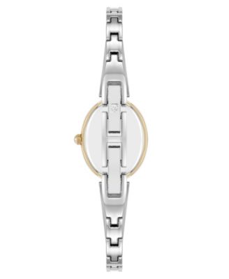 Women's Quartz Two-Tone Metal Alloy Bangle Watch, 18mm
