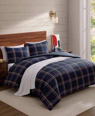 Beacon Plaid Cotton 3-Piece Comforter Set, King