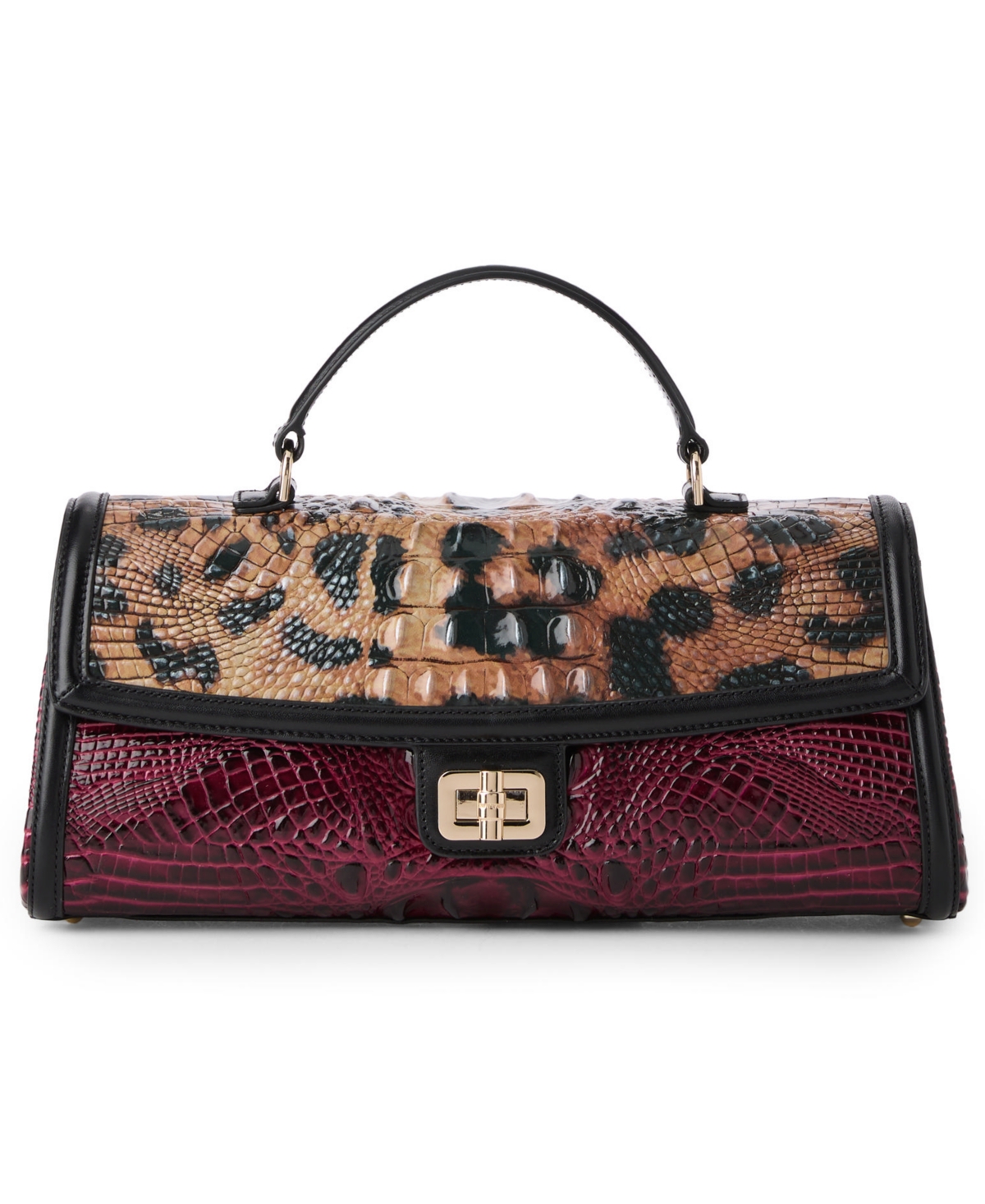 Brahmin Dayan Small Leather Towers Satchel In Burgundy
