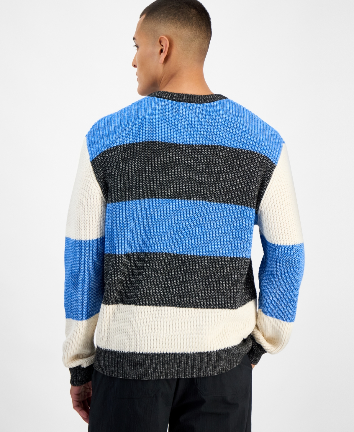 Mode of One Men's Long-Sleeve Relaxed Crewneck Sweater, Created for Macy's