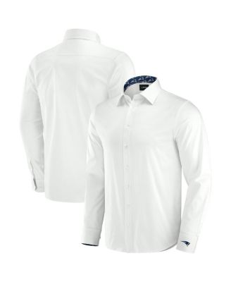 J. Palmer - Men's White New England Patriots Man-In-Motion Long Sleeve Button-Up Dress Shirt