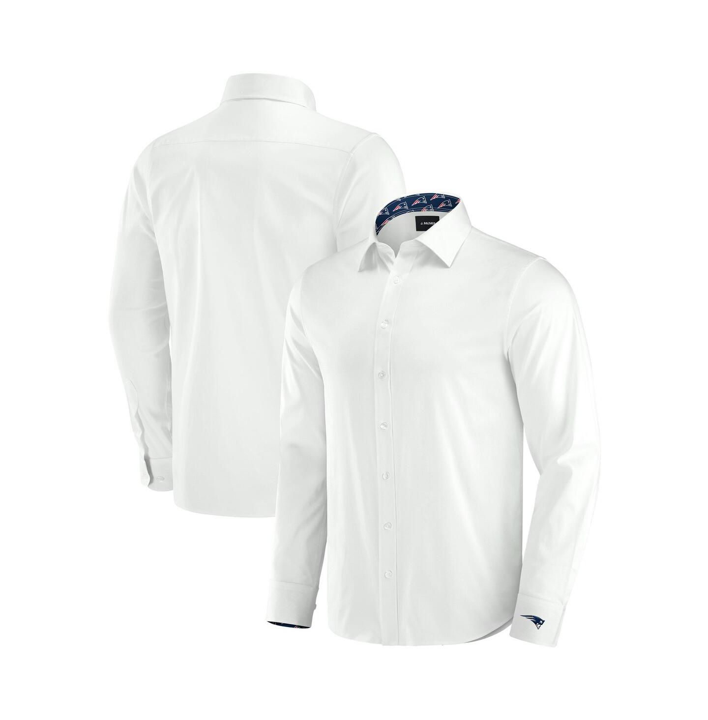 Мужская рубашка J. Palmer White New England Patriots Man-In-Motion Long Sleeve Button-Up Dress Shirt — фото 1